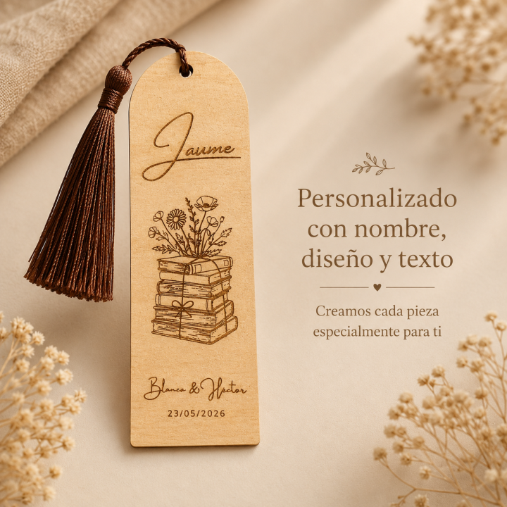 Marcapáginas Personalizados (Madera y Papel Premium)